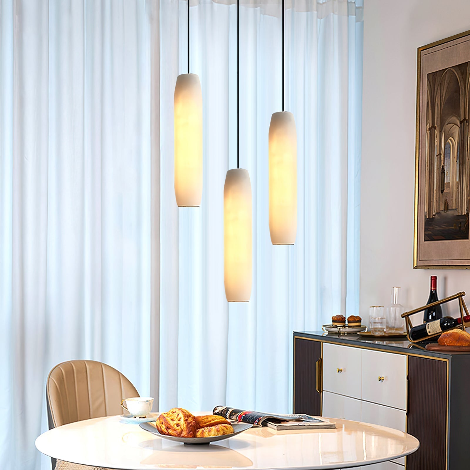 Alabaster Flute Pendant Light - Blushlighting