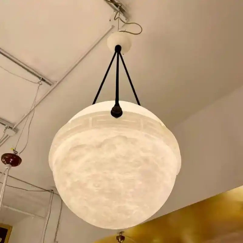 Modern Alabaster Globe Pendant Light-20"D-Blushlighting