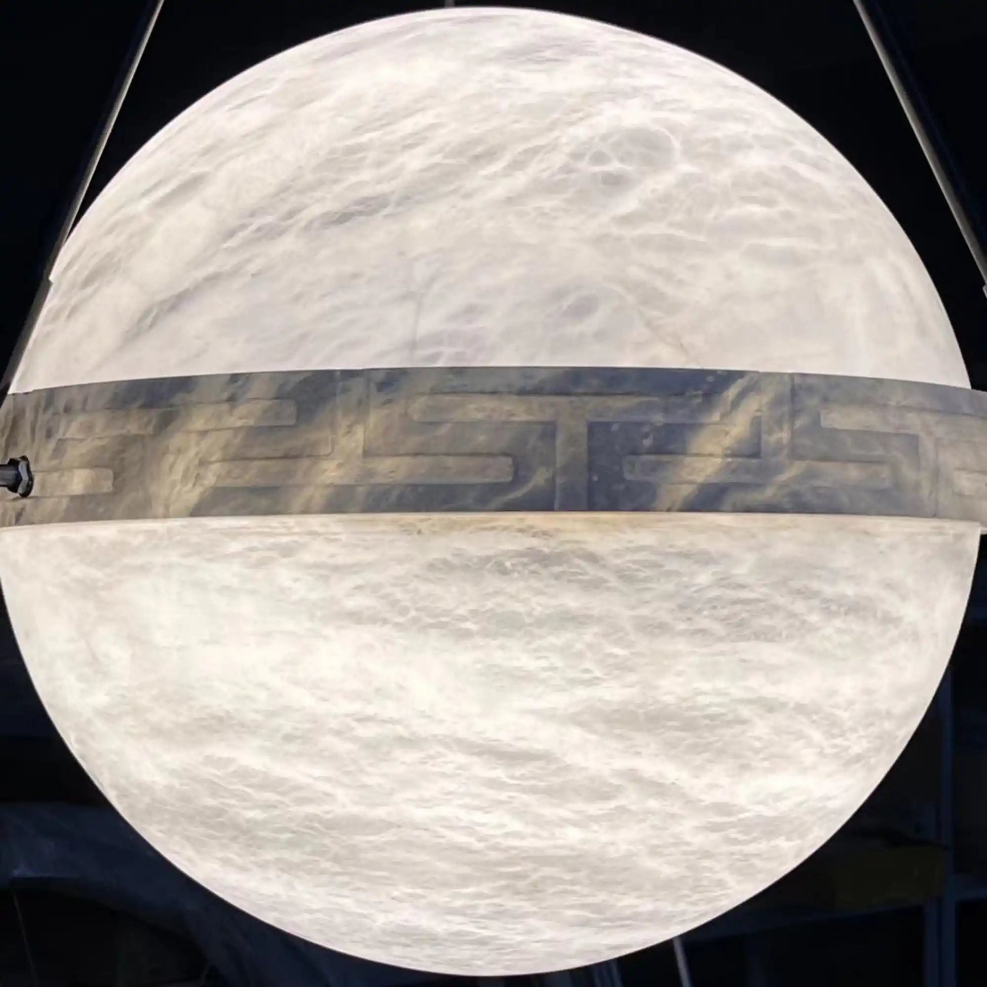 Modern Alabaster Globe Pendant Light-Blushlighting