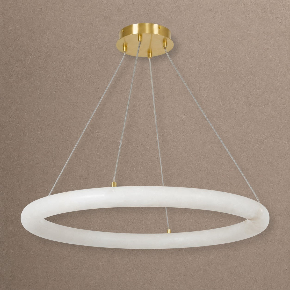 Alabaster Globle Round Chandelier - D 48"Blushlighting