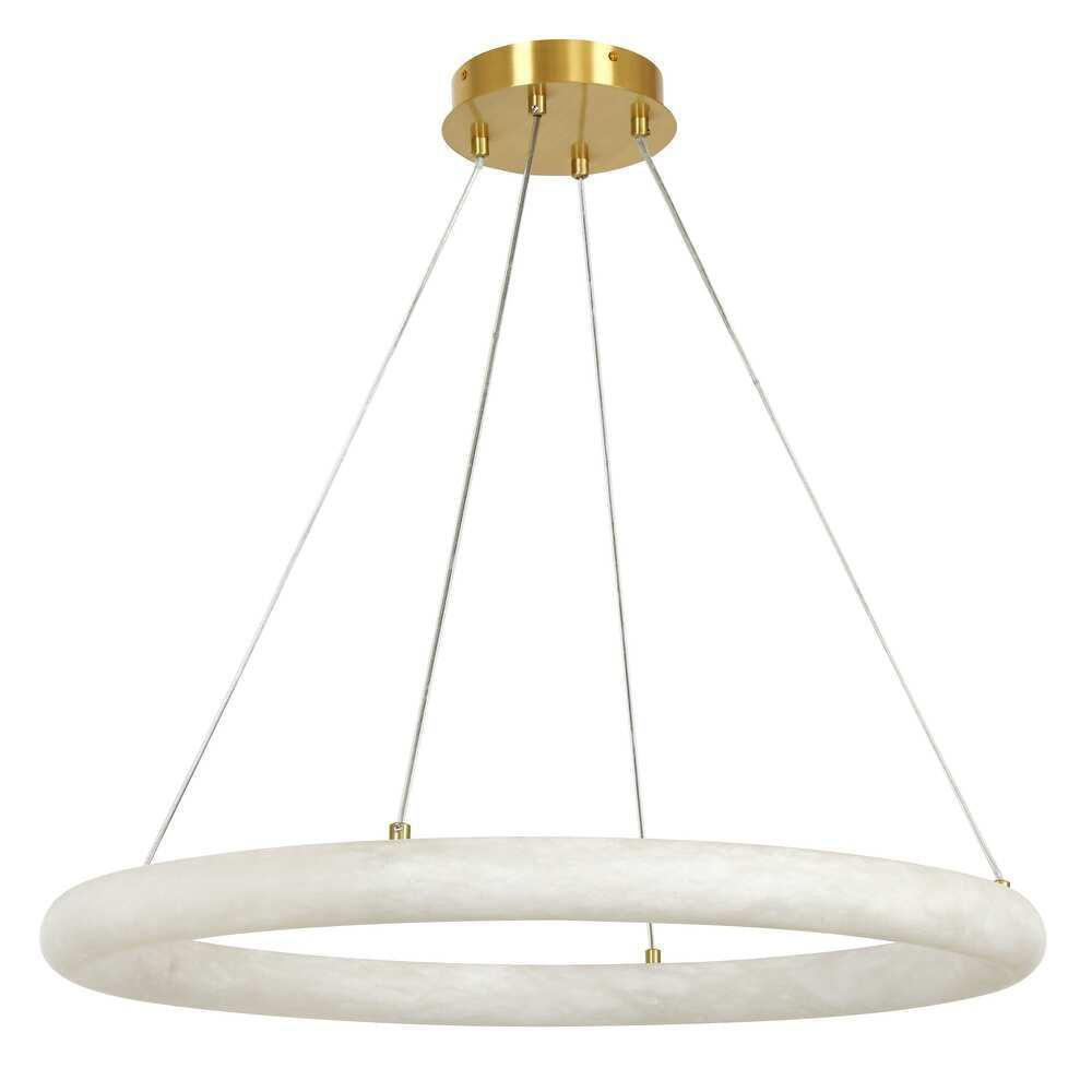 Alabaster Globle Round Chandelier-D 19.7"-Blushlighting