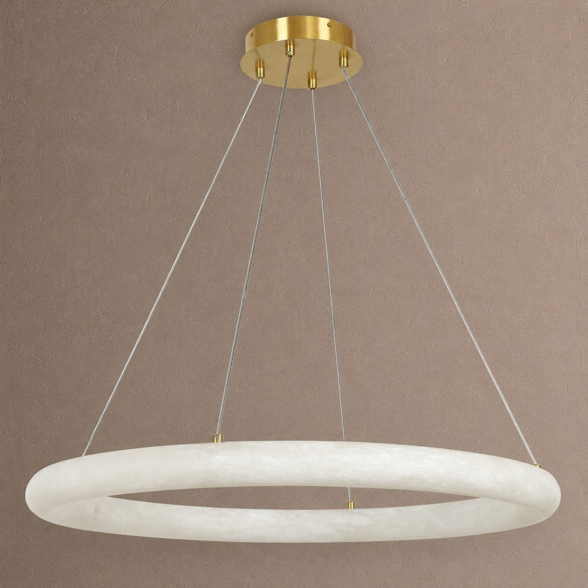 Alabaster Globle Round Chandelier - D 19.7"Blushlighting
