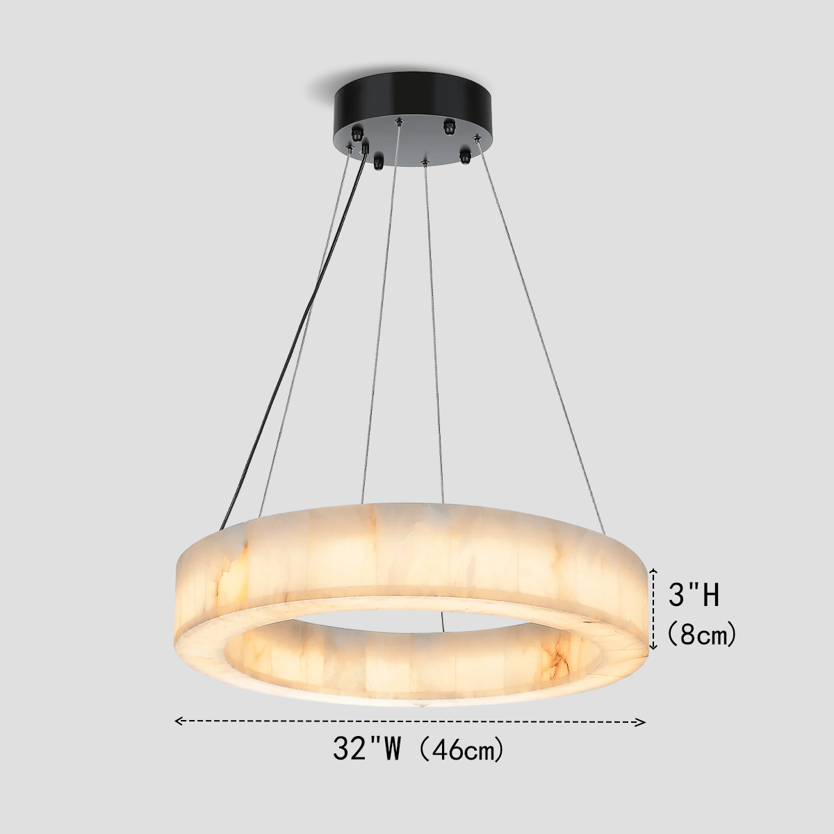 Alabaster Halo Ring Chandelier - 32"WBlushlighting