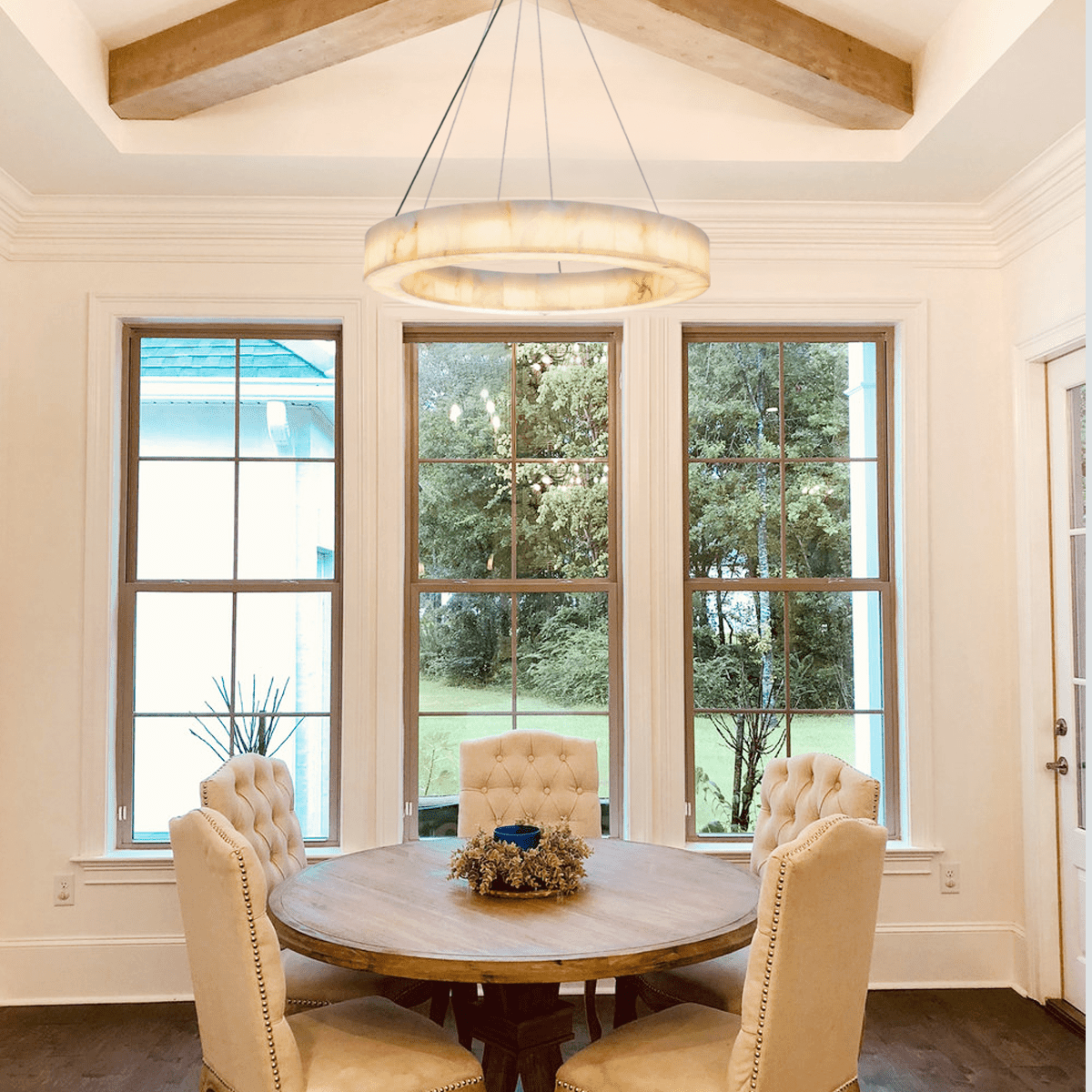 Alabaster Halo Ring Chandelier - 32"WBlushlighting