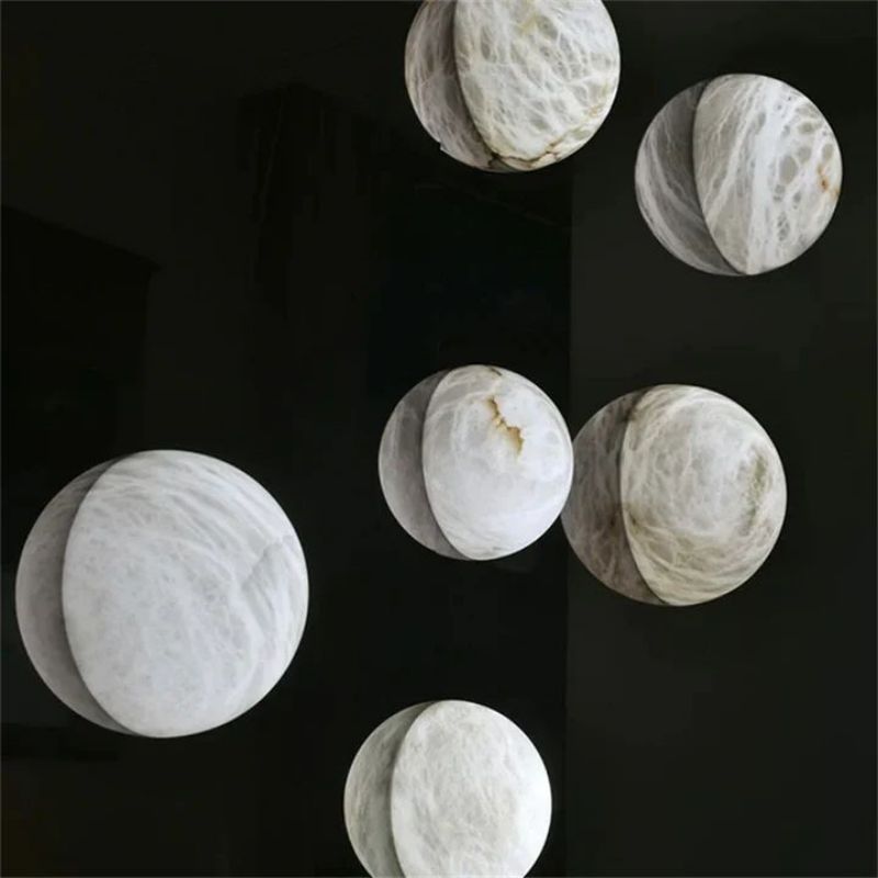 Alabaster Hemisphere Wall Sconce 5.9" D 7.9" D 11.8" D Herman Lighting
