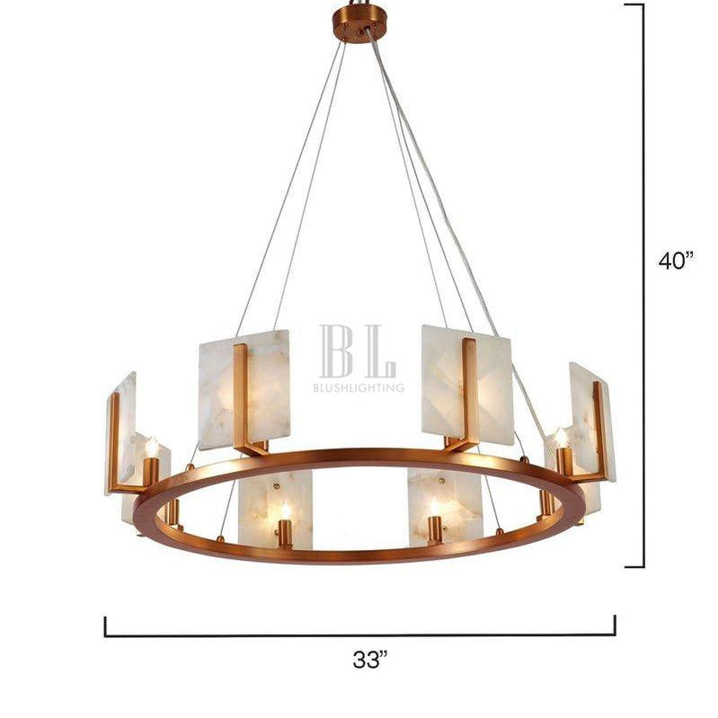 Alabaster Large Contemporary Halo Chandelier-Chandelier-Blushlighting-Blushlighting