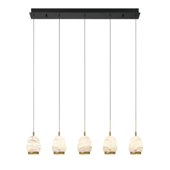Alabaster Linear LED Chandelier - Matte Black5 LightBlushlighting