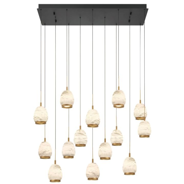Alabaster Linear LED Chandelier - Matte Black14 LightBlushlighting