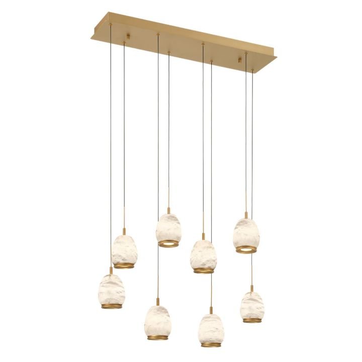 Alabaster Linear LED Chandelier - Matte Black8 LightBlushlighting