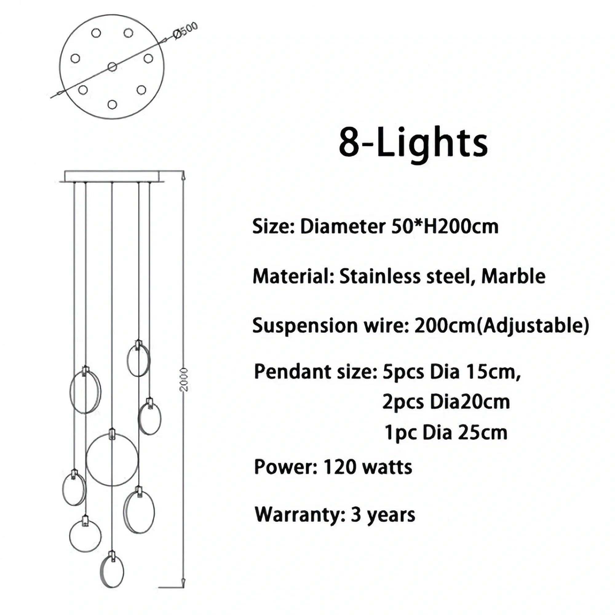 Alabaster Long Staircase Chandelier 5 styles-NORMAL-Blushlighting