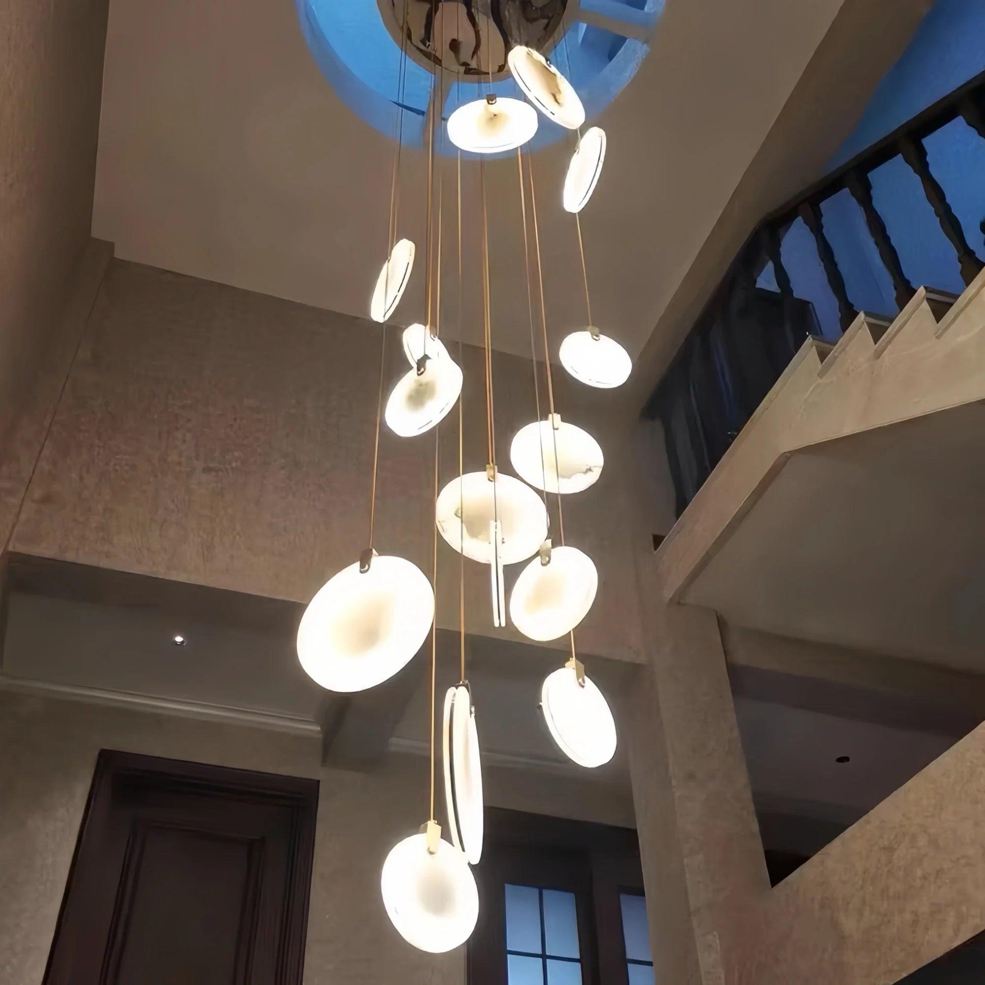Alabaster Long Staircase Chandelier 5 styles-NORMAL-Blushlighting