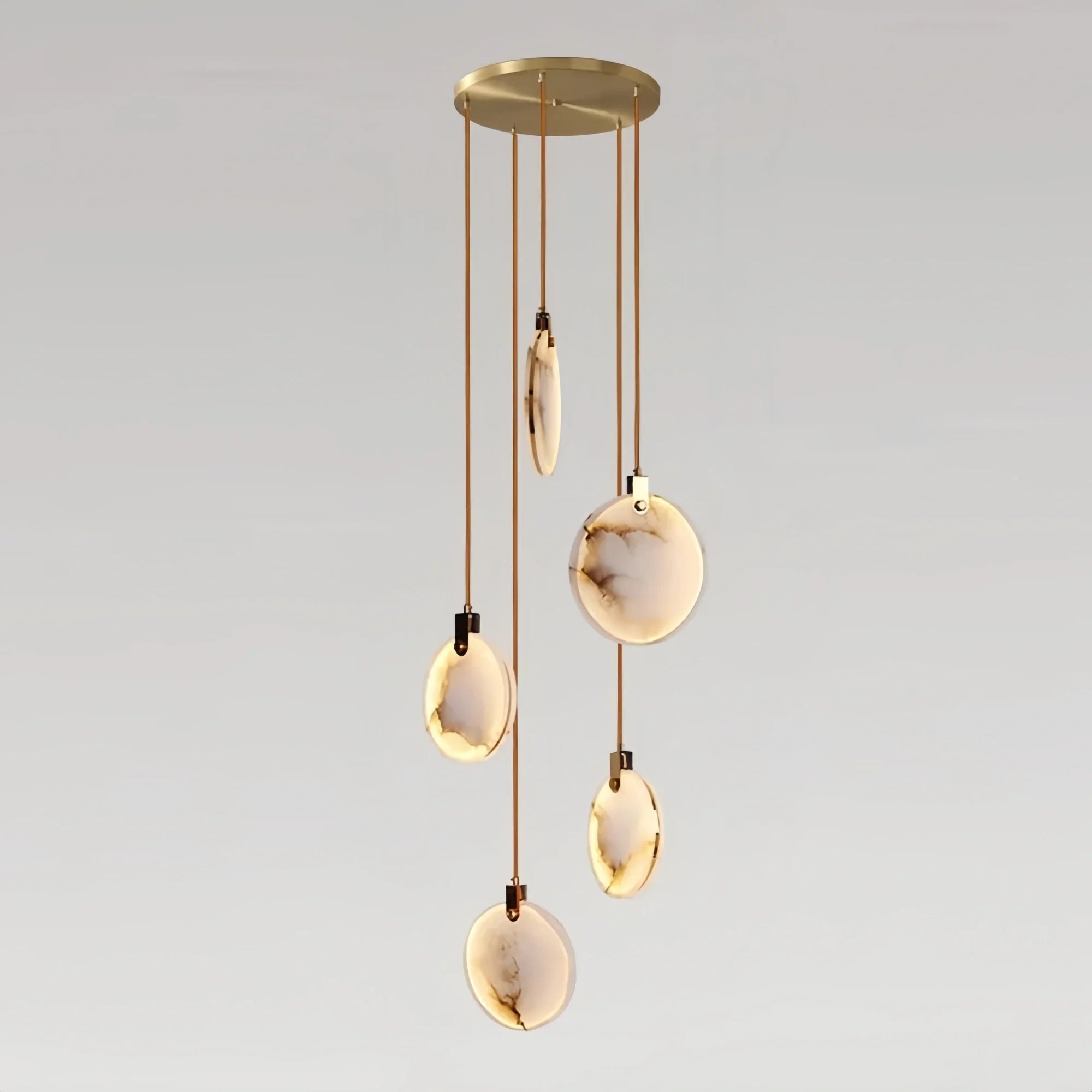 Alabaster Long Staircase Chandelier 5 styles - 5 LightsBlushlighting