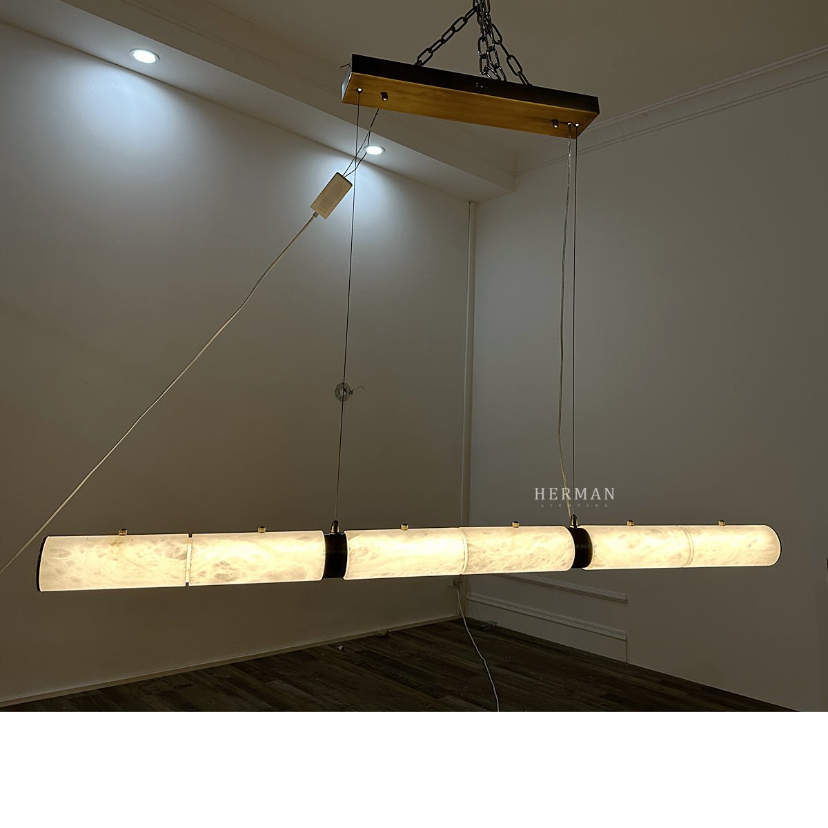 Alabaster Magnificence Art Linear Chandelier - Small: 39.37" LBlushlighting