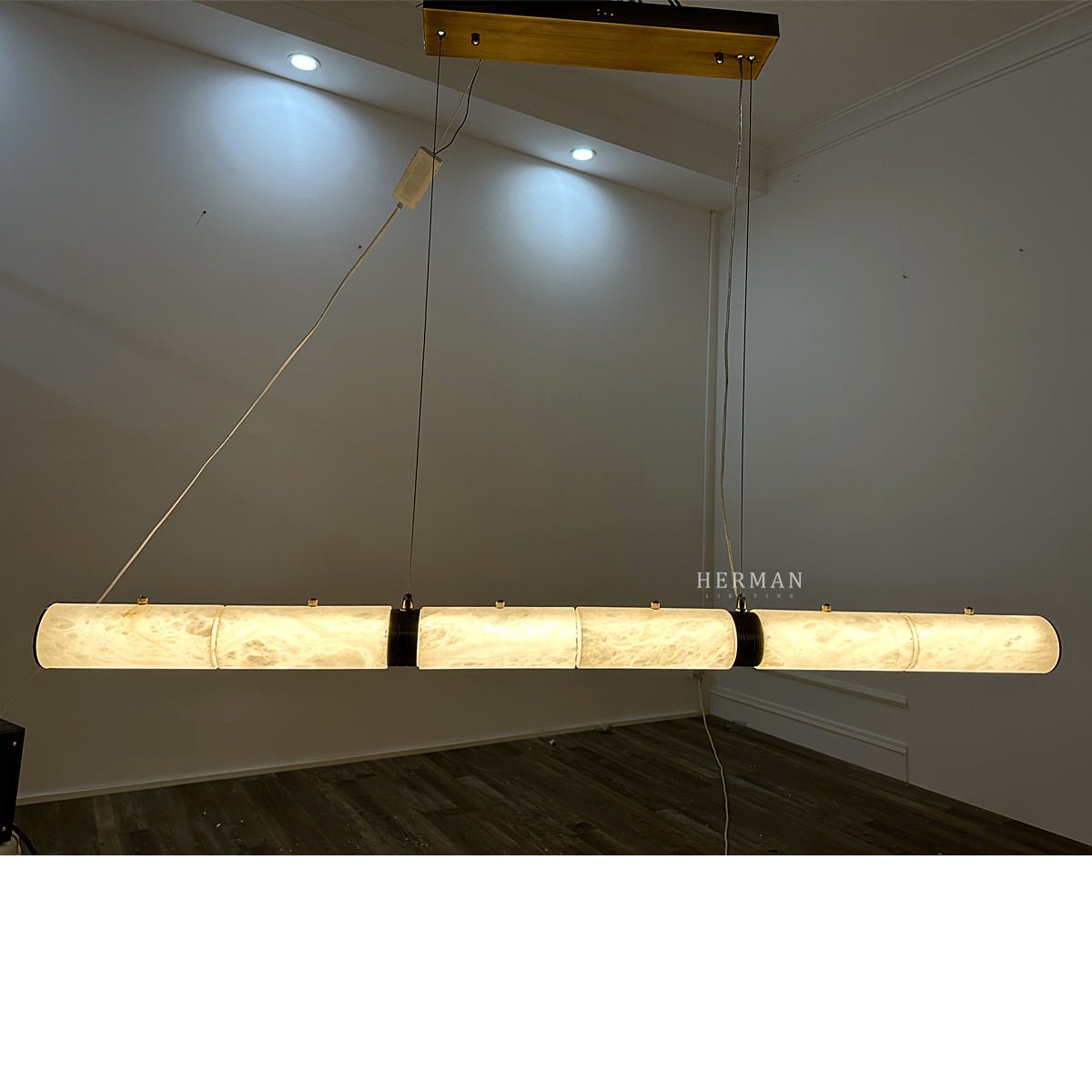 Alabaster Magnificence Art Linear Chandelier - Small: 39.37" LBlushlighting