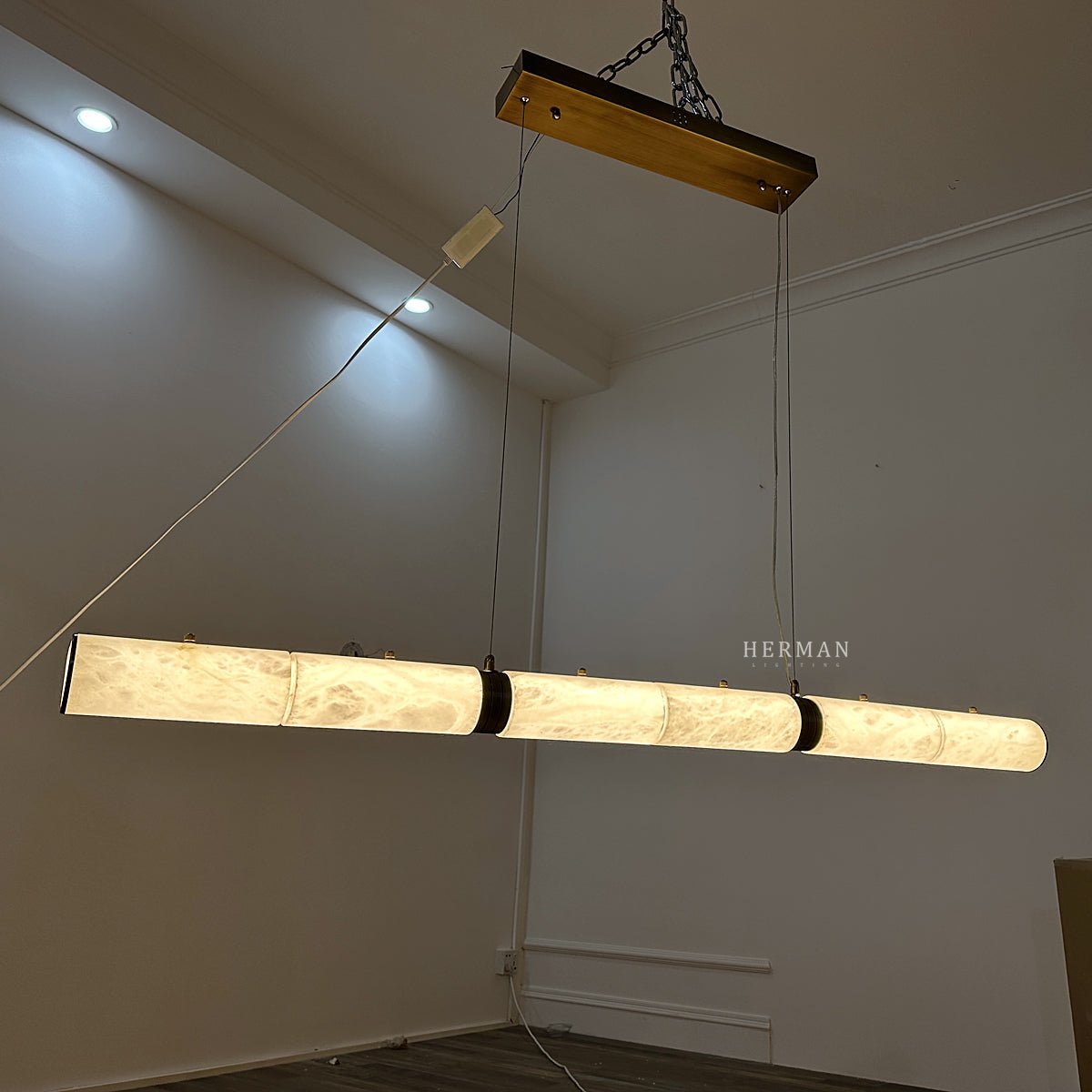 Alabaster Magnificence Art Linear Chandelier - Small: 39.37" LBlushlighting