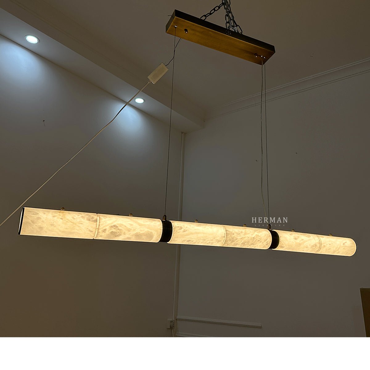 Alabaster Magnificence Art Linear Chandelier - Small: 39.37" LBlushlighting