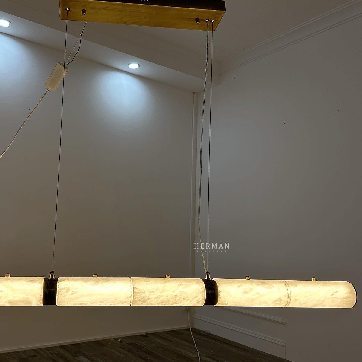 Alabaster Magnificence Art Linear Chandelier - Small: 39.37" LBlushlighting