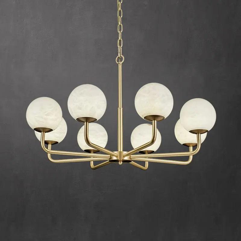 Alabaster Modern Global Dining Chandelier - 6 LightsBlushlighting