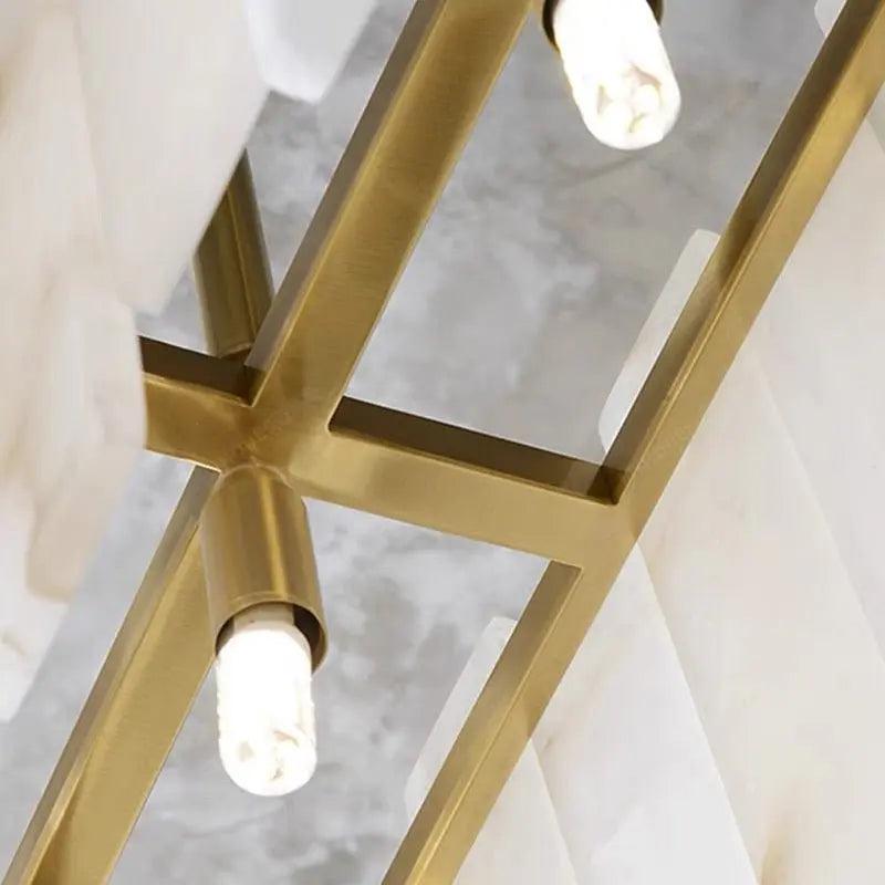 Alabaster Modern Rectangular Dining Room Chandeliers-Blushlighting
