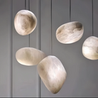 Alabaster Natural Stone Pendant-Pendant for living room,Pendant for kitchen,Pendant for bathrooms,Pendant for bedrooms,Pendant for foyer,Pendant for stairways,Pendant for dining room-11.8"D-Blushlighting