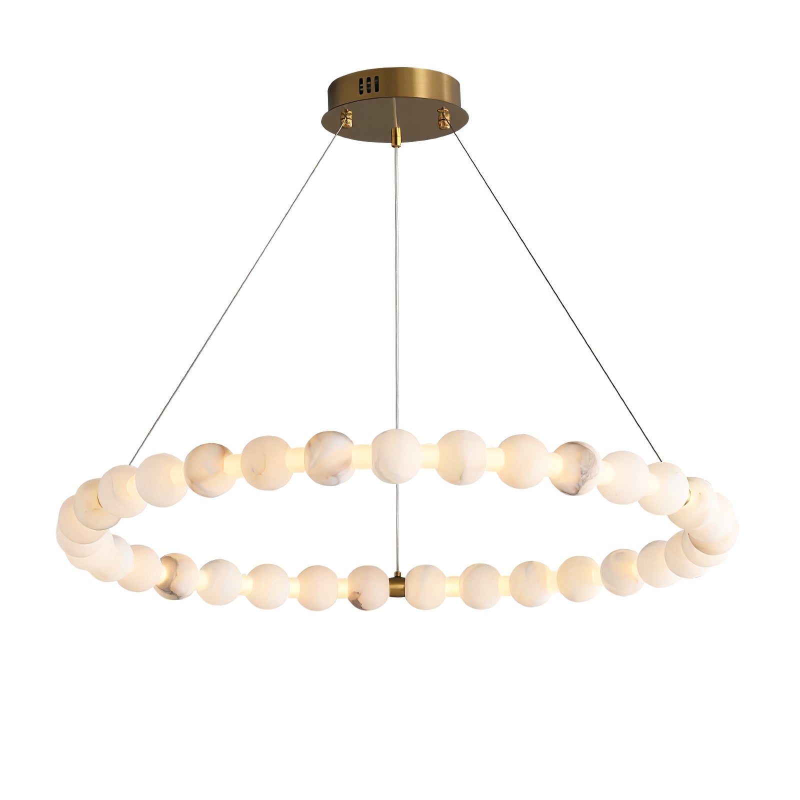 Alabaster Orb Ring Chandelier - ∅ 23.6″ x H 2.4″Gold & WhiteWarm LightBlushlighting