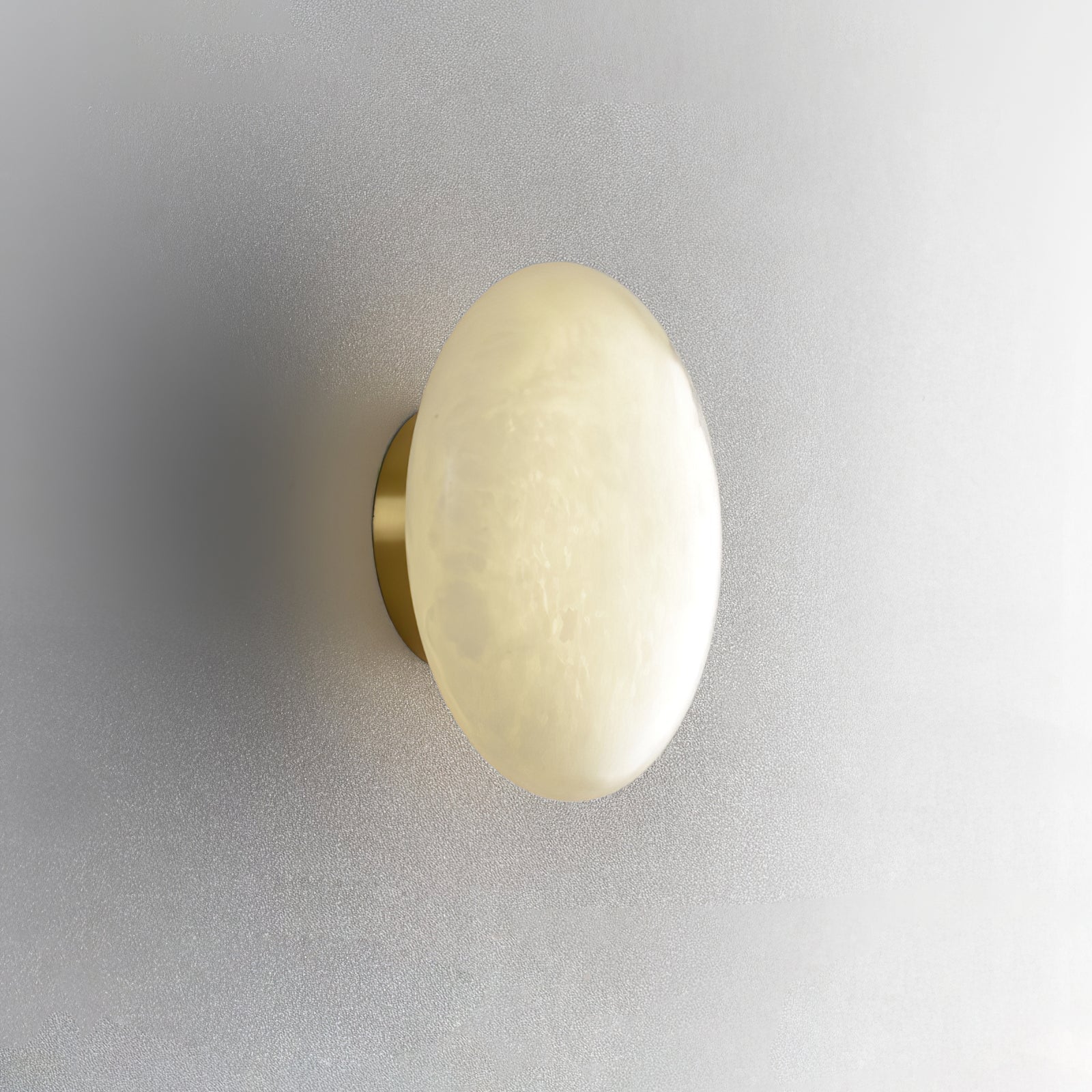 Alabaster Oval Ceiling Lamp - ∅ 7.9″ x H 3.9″Brass & WhiteWarm LightBlushlighting