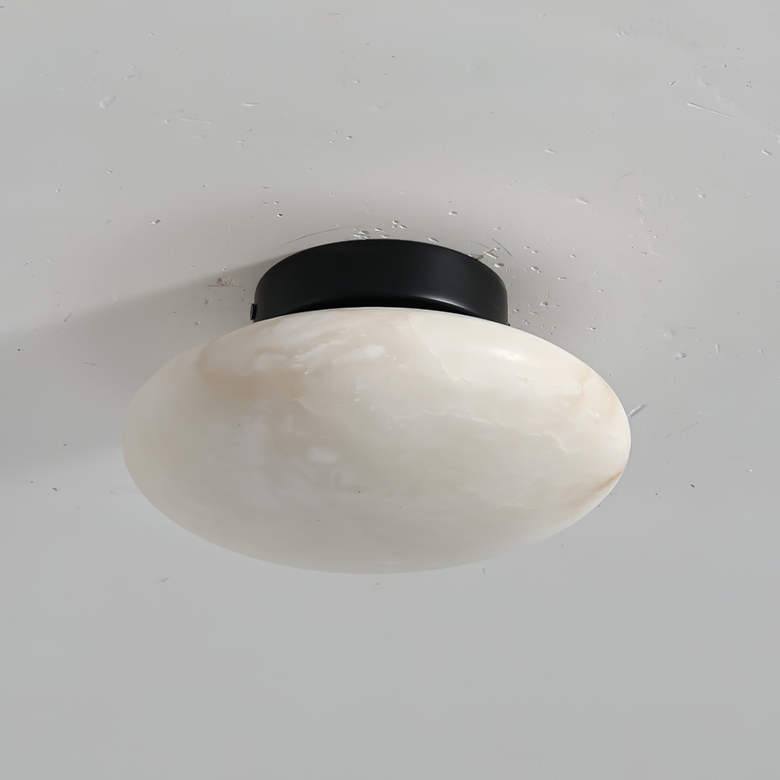 Alabaster Oval Ceiling Lamp - ∅ 7.9″ x H 3.9″Brass & WhiteWarm LightBlushlighting