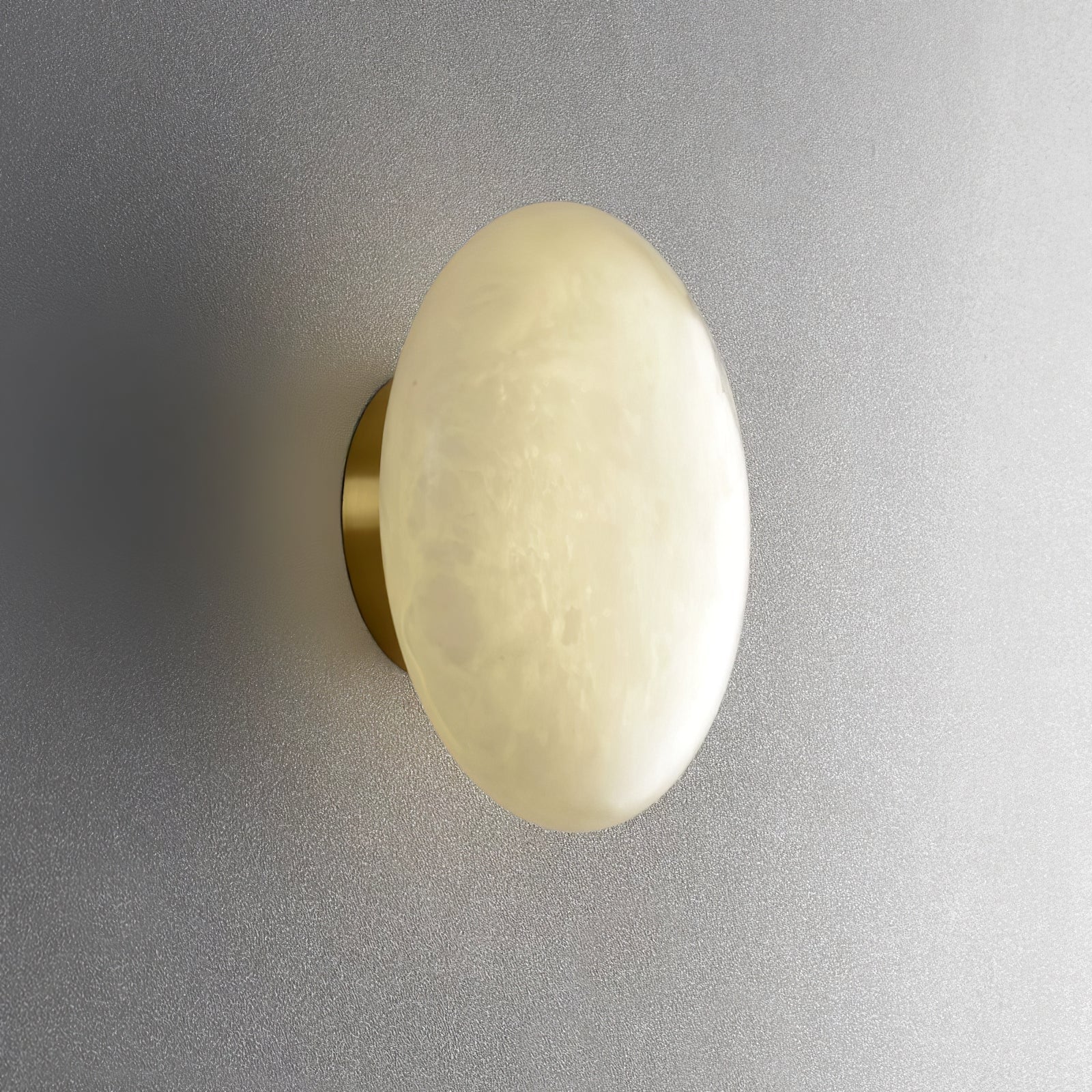 Alabaster Oval Ceiling Lamp - ∅ 7.9″ x H 3.9″Brass & WhiteWarm LightBlushlighting
