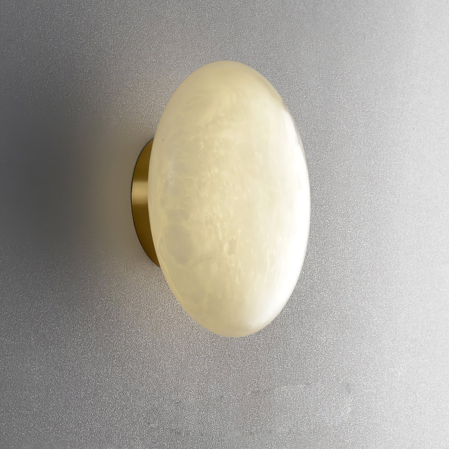 Alabaster Oval Ceiling Lamp - ∅ 7.9″ x H 3.9″Brass & WhiteWarm LightBlushlighting