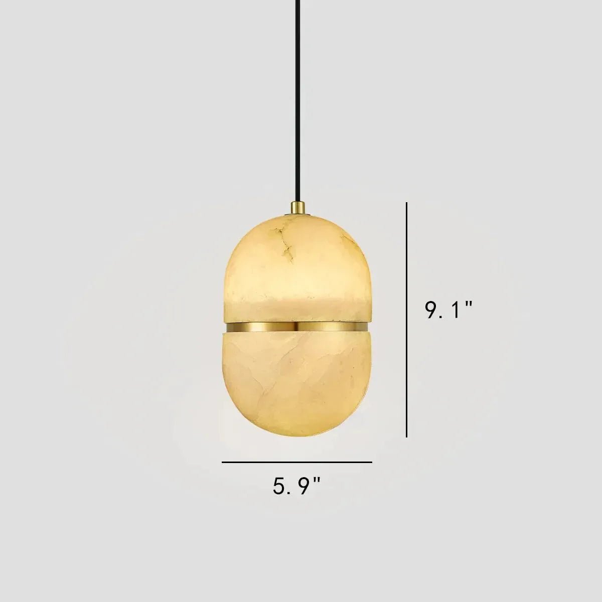 Alabaster Oval Pendant 5.9" D 7.1" D - 5.9" DBlushlighting