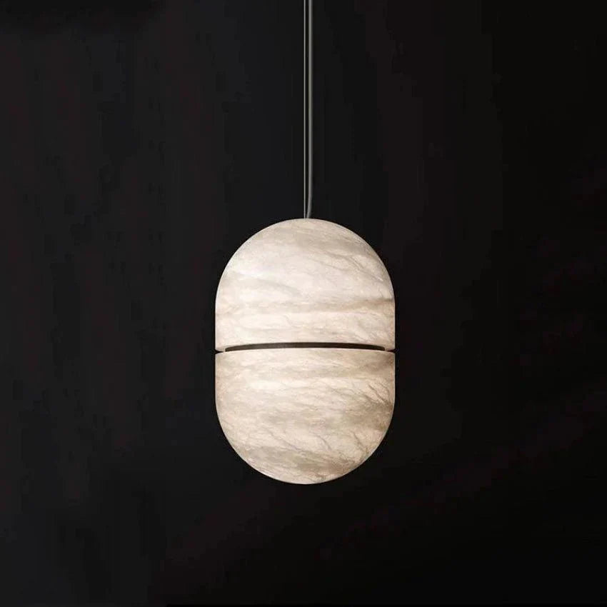 Alabaster Oval Pendant 5.9" D 7.1" D - Blushlighting