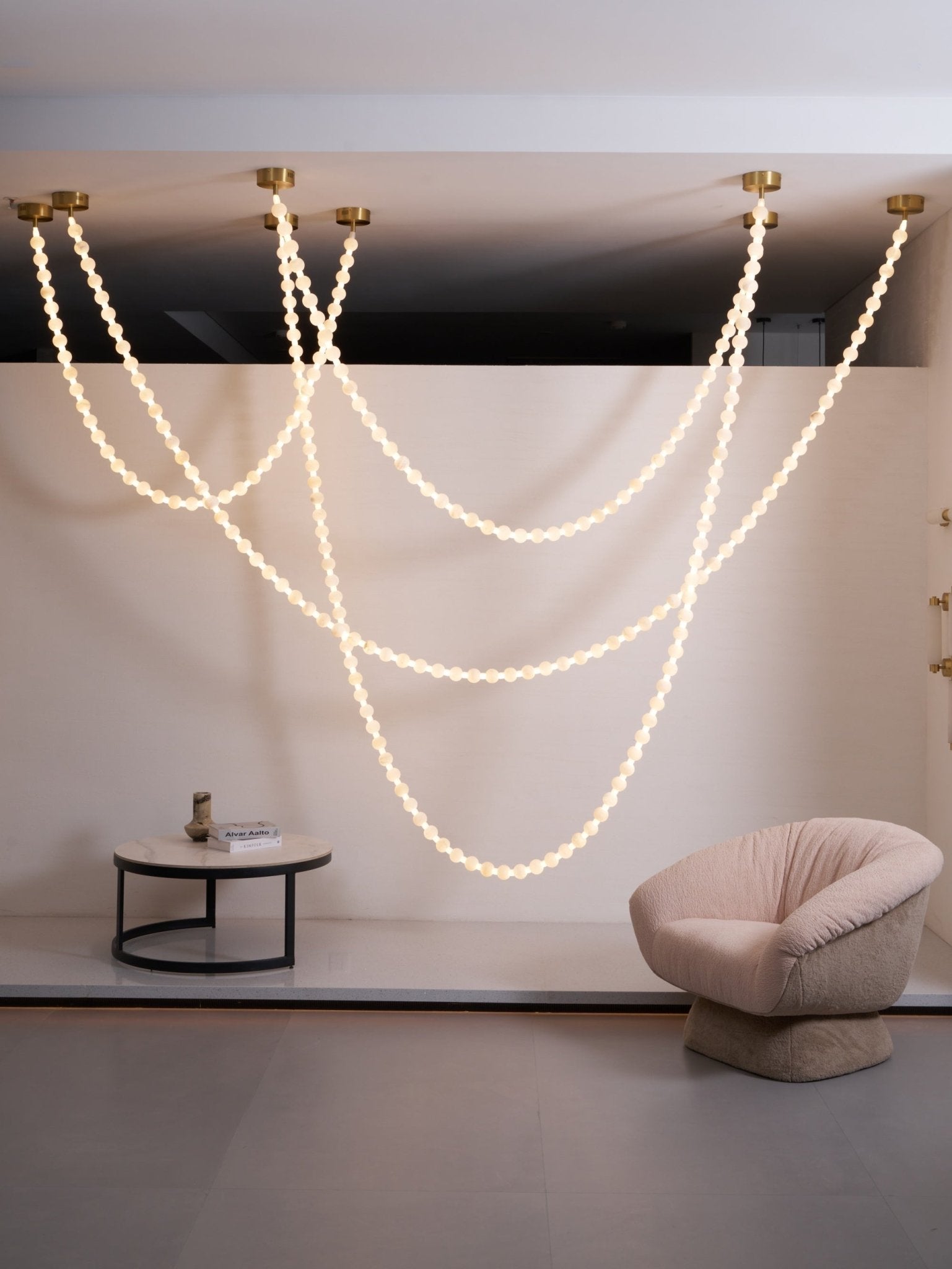 Alabaster Pearl Necklace Chandelier-Chandelier-Blushlighting-Blushlighting