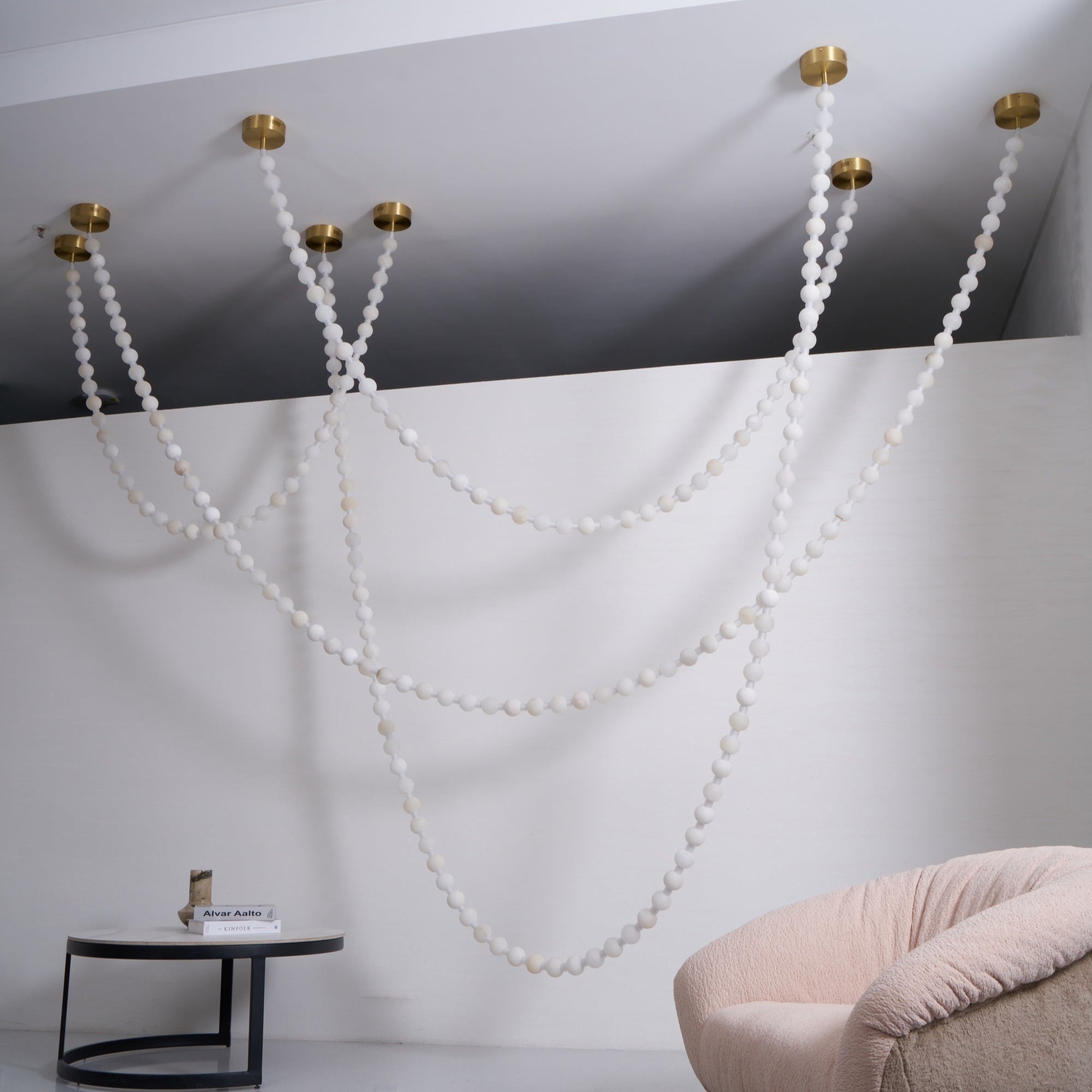 Alabaster Pearl Necklace Chandelier-Chandelier-Blushlighting-Blushlighting