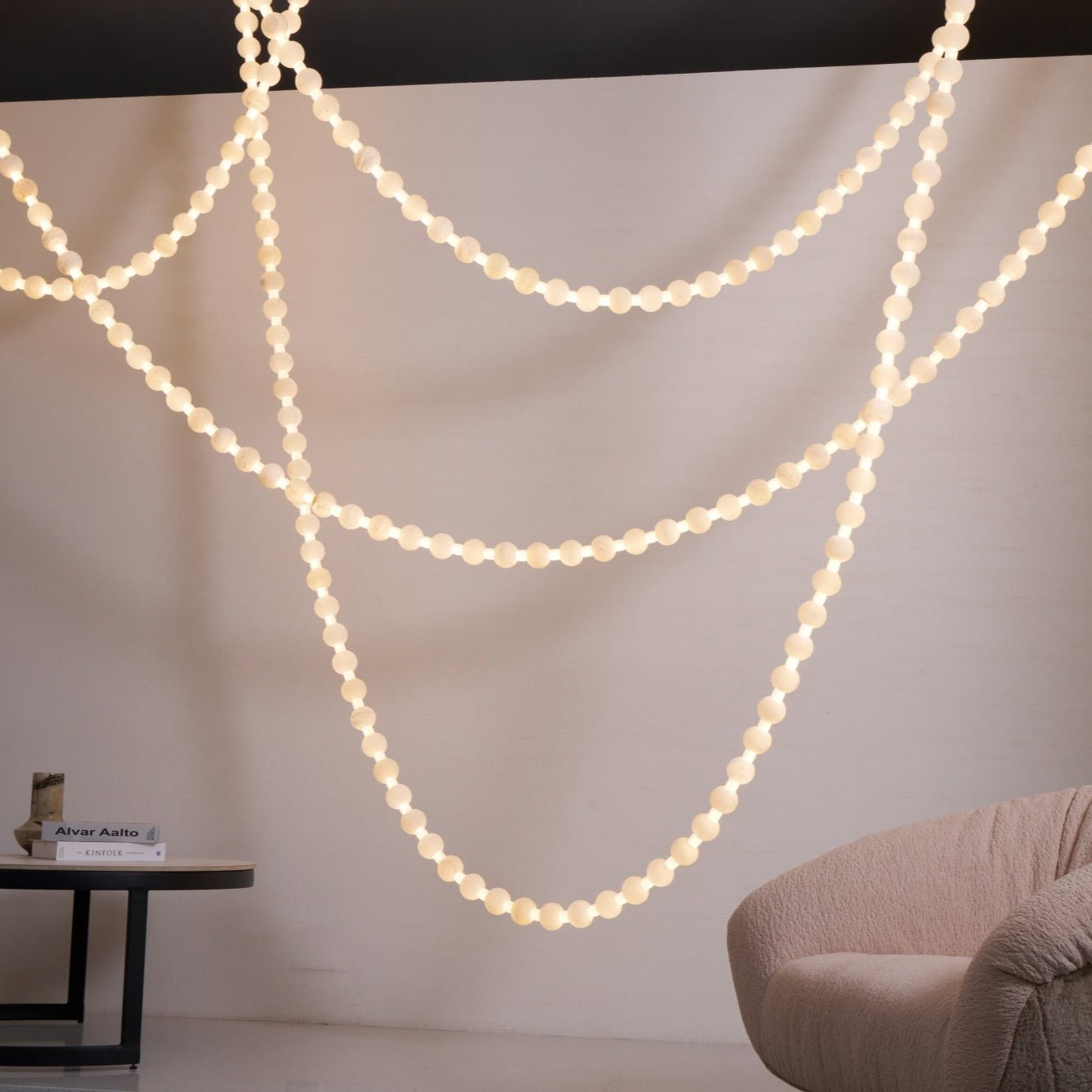 Alabaster Pearl Necklace Chandelier-Chandelier-Blushlighting-Blushlighting