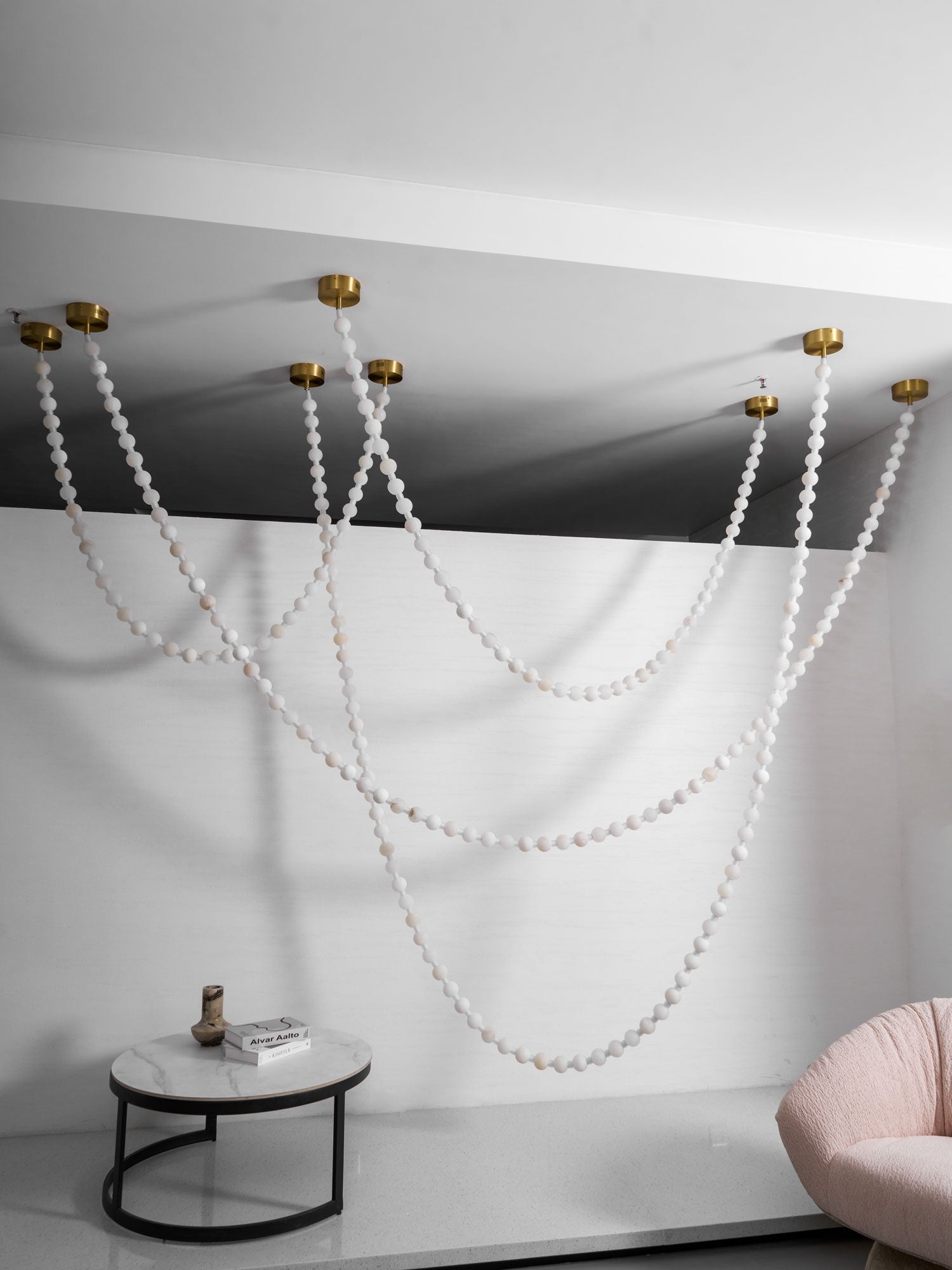 Alabaster Pearl Necklace Chandelier-Chandelier-Blushlighting-Blushlighting