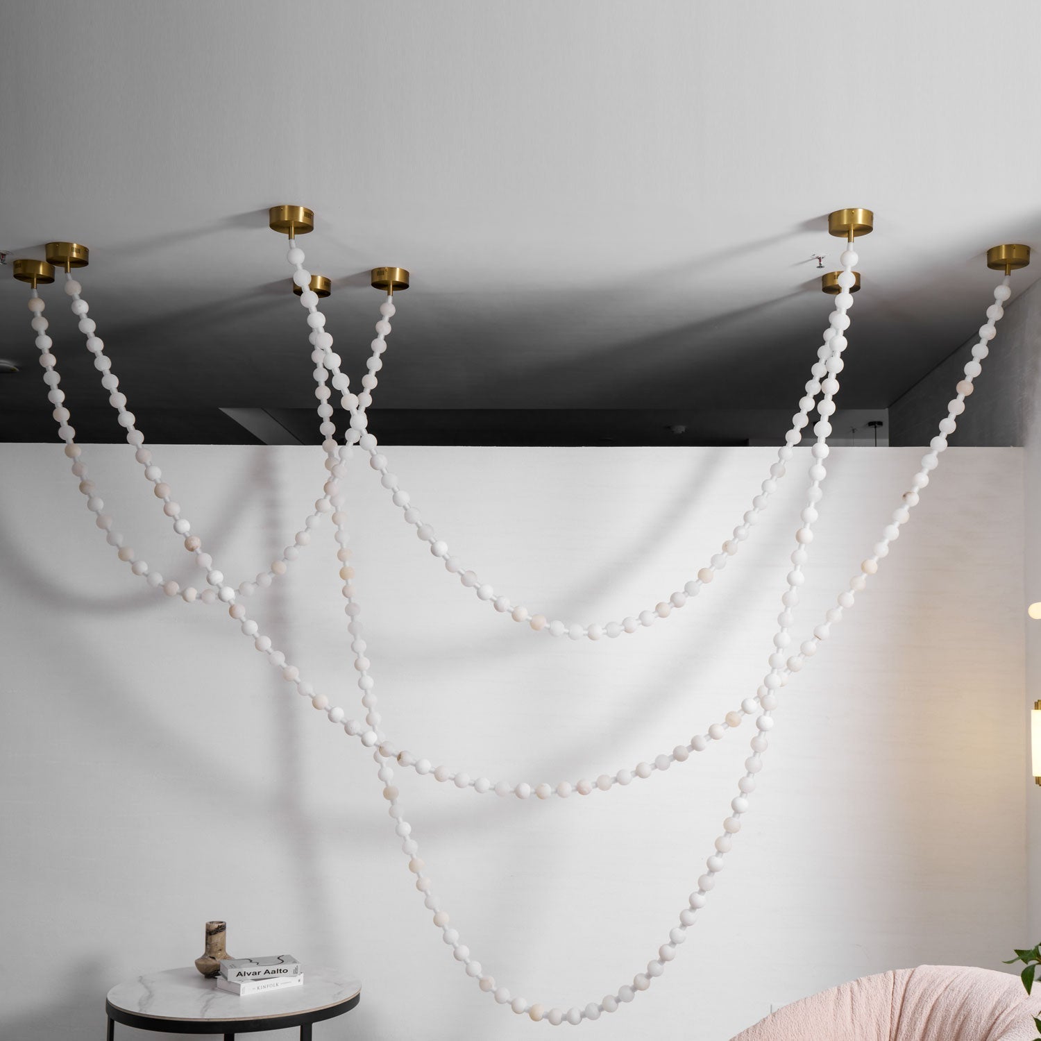 Alabaster Pearl Necklace Chandelier-Chandelier-Blushlighting-Blushlighting