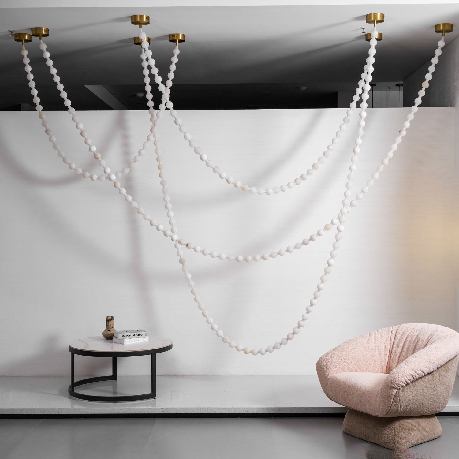Alabaster Pearl Necklace Chandelier-Chandelier-Blushlighting-Blushlighting