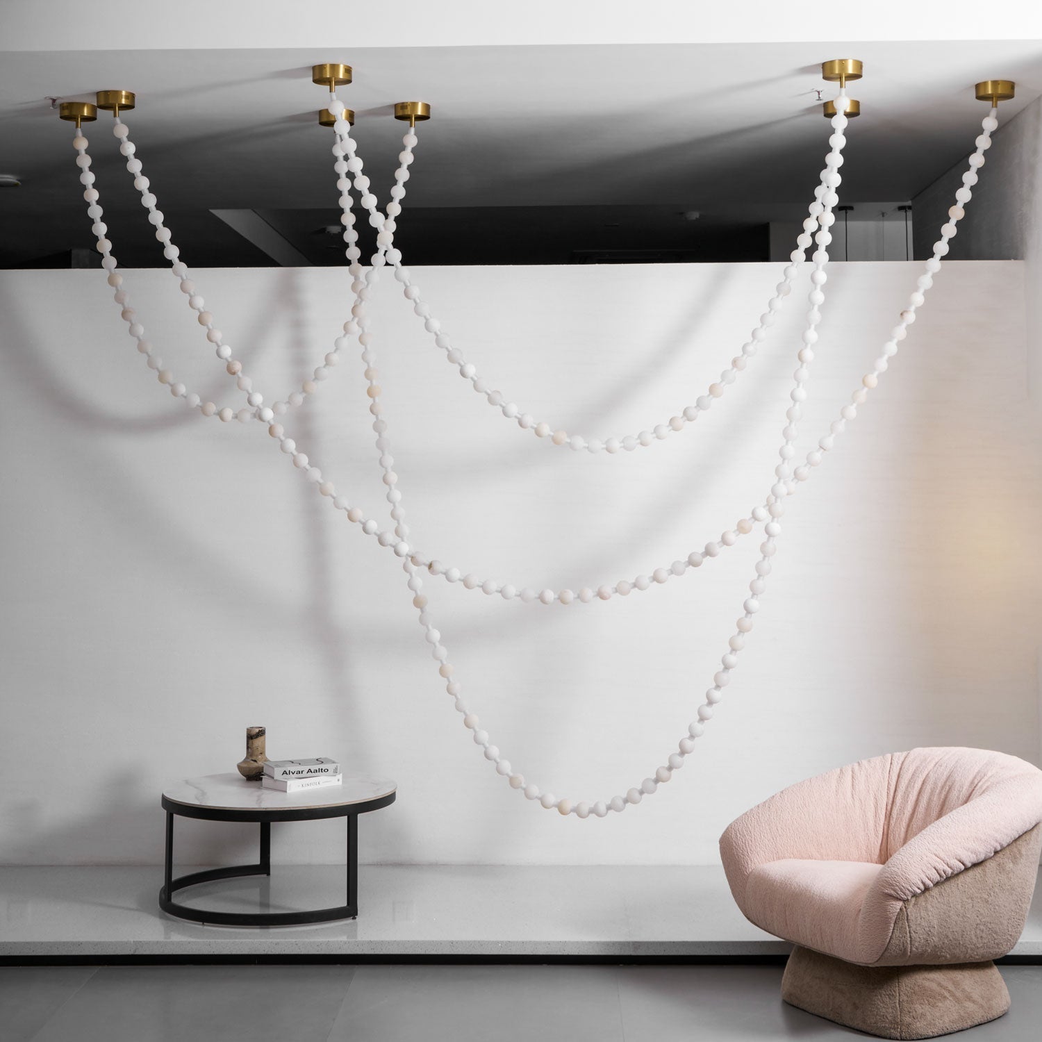 Alabaster Pearl Necklace Chandelier-Chandelier-Blushlighting-Blushlighting