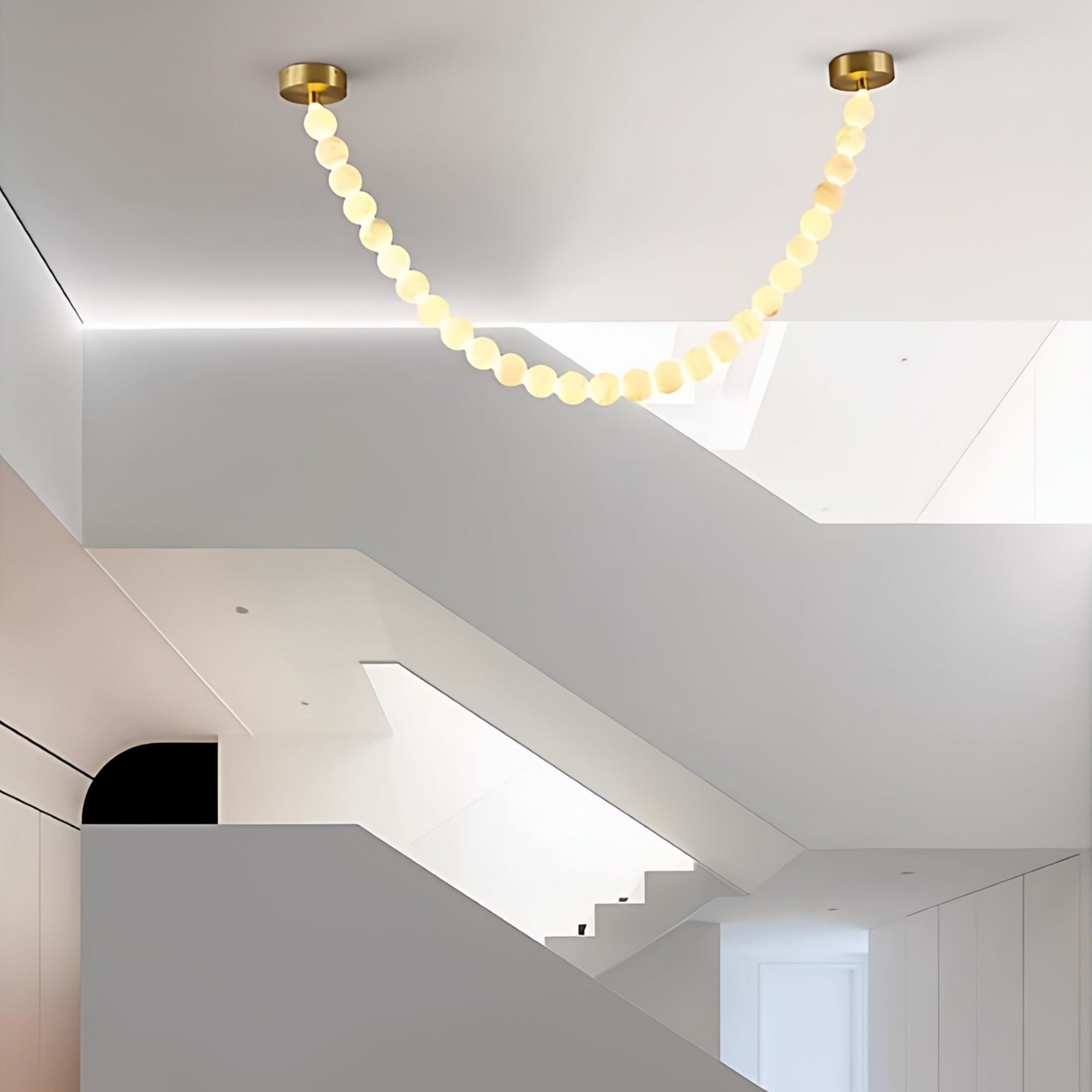 Alabaster Pearl Necklace Chandelier-Chandelier-Blushlighting-Blushlighting