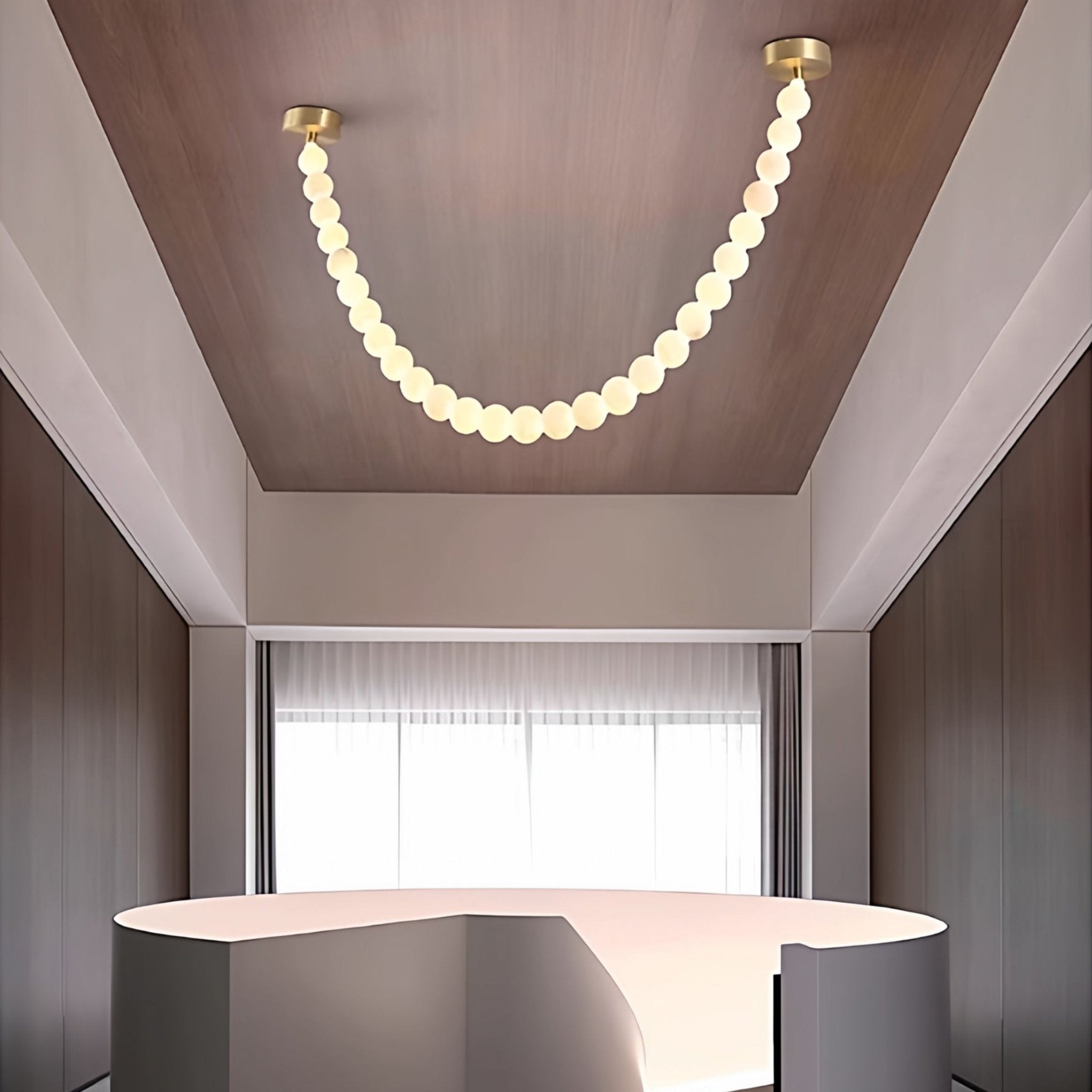 Alabaster Pearl Necklace Chandelier-Chandelier-Blushlighting-Blushlighting
