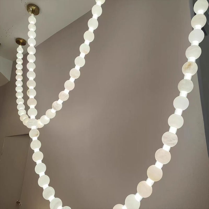 Alabaster Pearl Necklace Chandelier-Chandelier-Blushlighting-Blushlighting