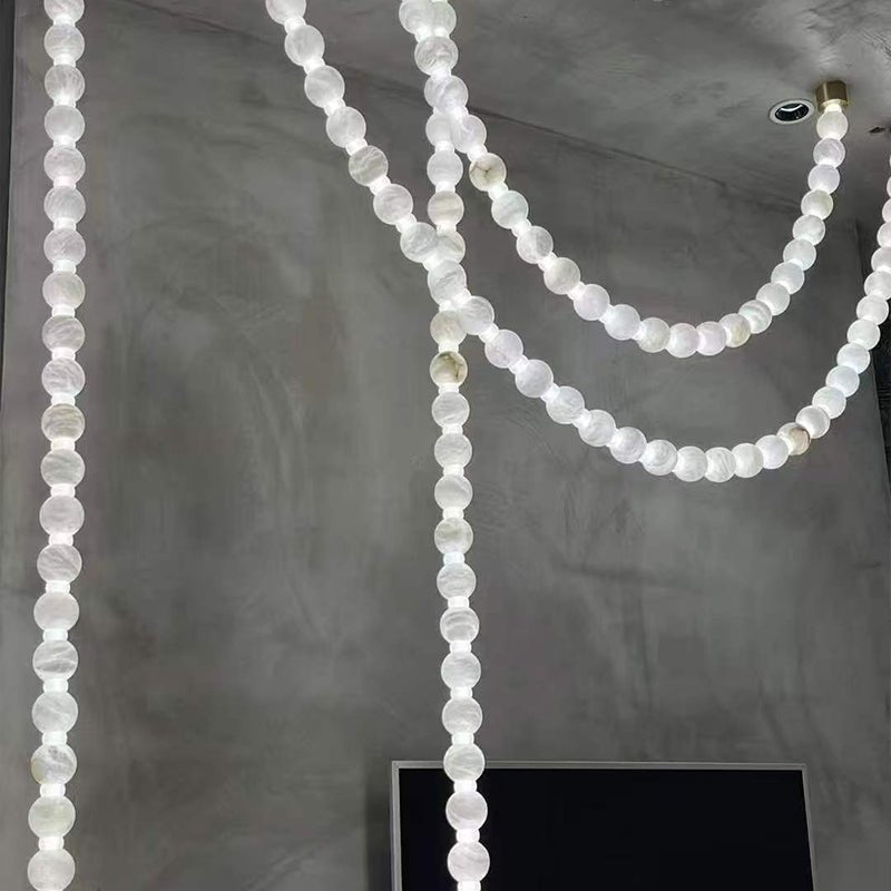 Alabaster Pearl Necklace Chandelier-Chandelier-Blushlighting-Blushlighting