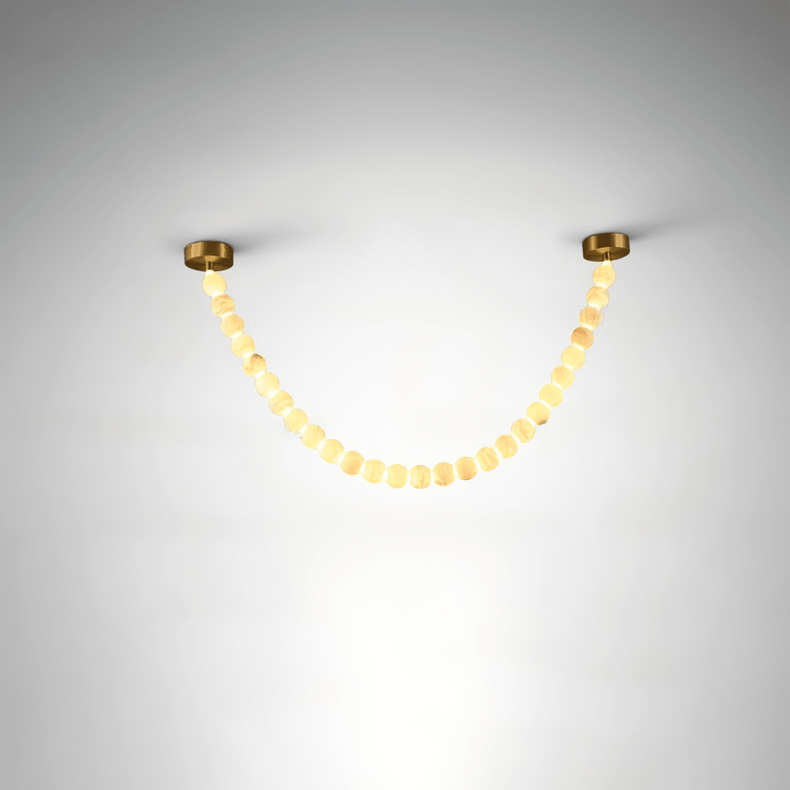 Alabaster Pearl Necklace Chandelier-Chandelier-Blushlighting-Total Length 100cm / L 39.4″-Gold & White-Blushlighting