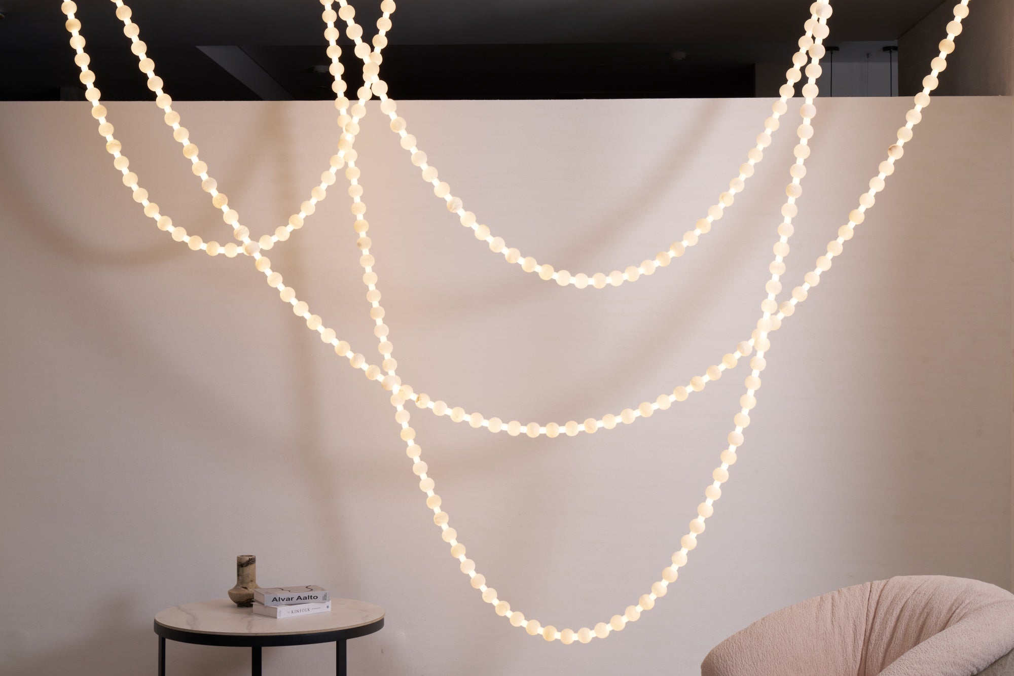 Alabaster Pearl Necklace Chandelier-Chandelier-Blushlighting-Blushlighting
