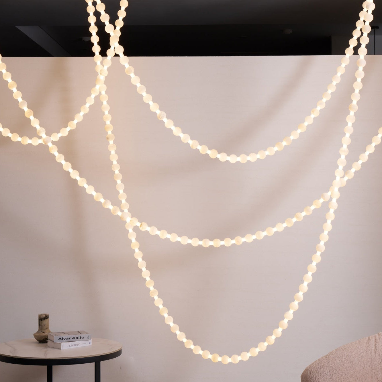 Alabaster Pearl Necklace Chandelier-Chandelier-Blushlighting-Blushlighting