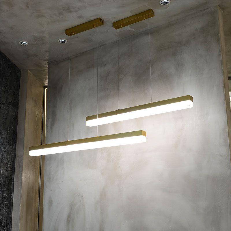 Alabaster Simple Kitchen Island Linear Chandelier-Chandelier-Blushlighting-47.24"L*2.36"W*2.36"H-Black-Blushlighting