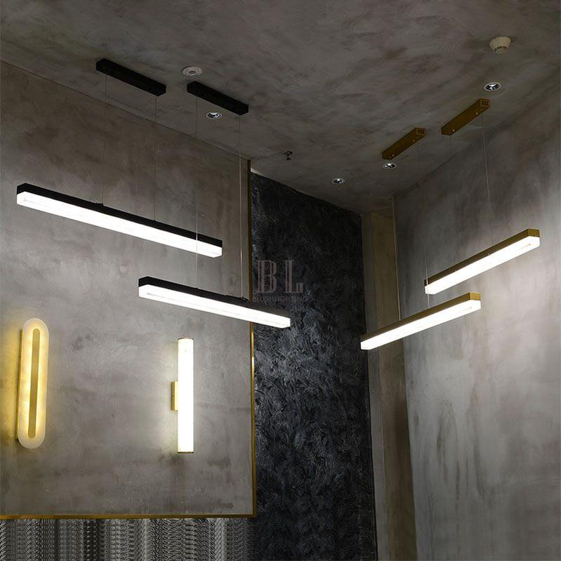 Alabaster Simple Kitchen Island Linear Chandelier-Chandelier-Blushlighting-Blushlighting