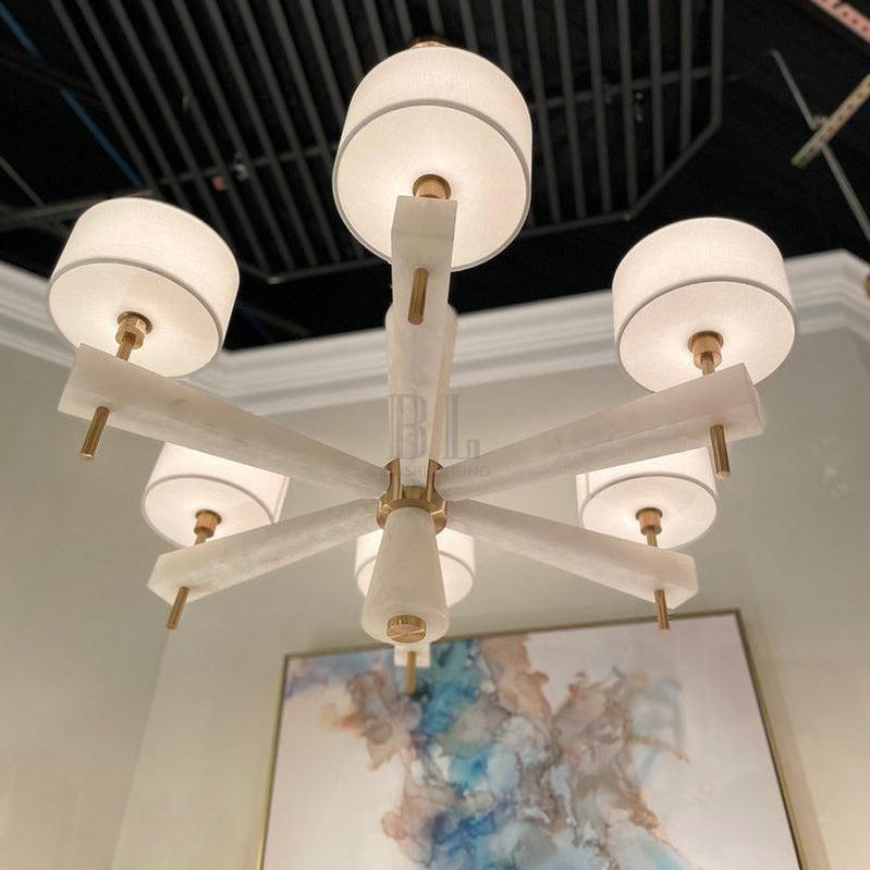 Alabaster Six - Light Chandelier - Blushlighting