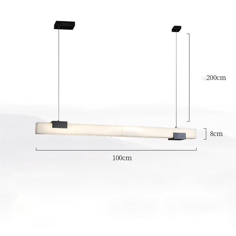 Alabaster Square Pillar Dining Chandelier - 39.37" LBlushlighting