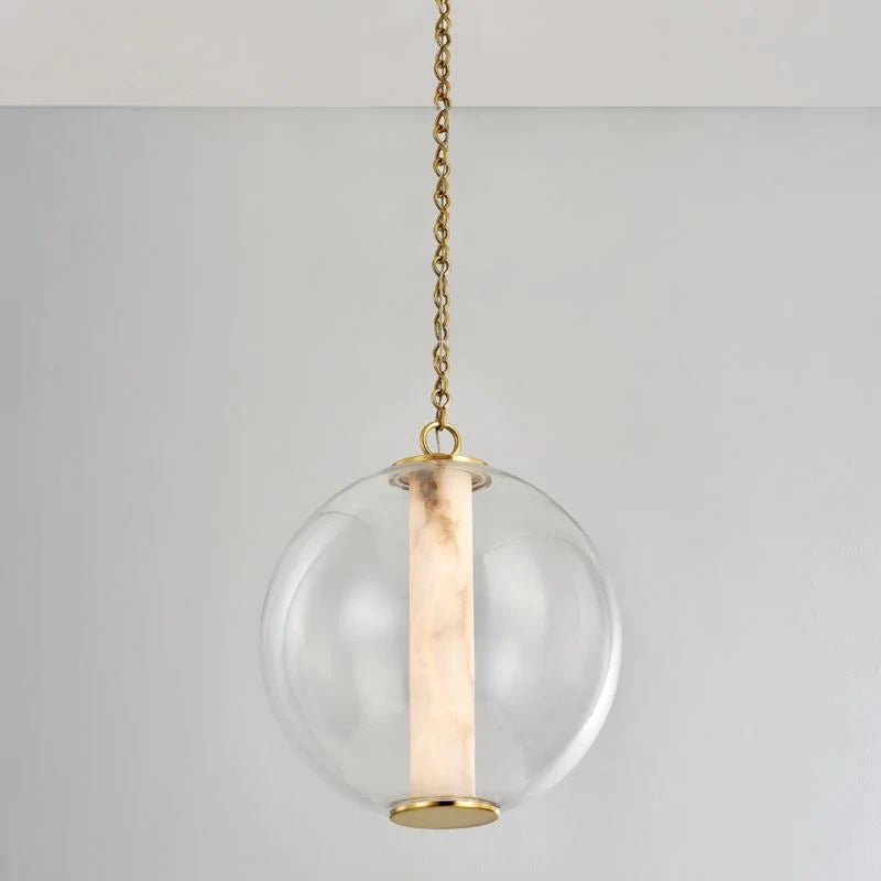 Alabaster Tube Glass Globe Pendant - Blushlighting